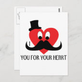 ハートをあなたにちょんまげお願いします ポストカード (正面/裏面)