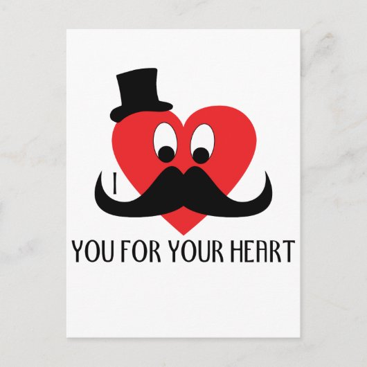 ハートをあなたにちょんまげお願いします ポストカード (正面)