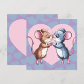 ハートをくわえるバレンタインデーのラブカード シーズンカード (正面/裏面)