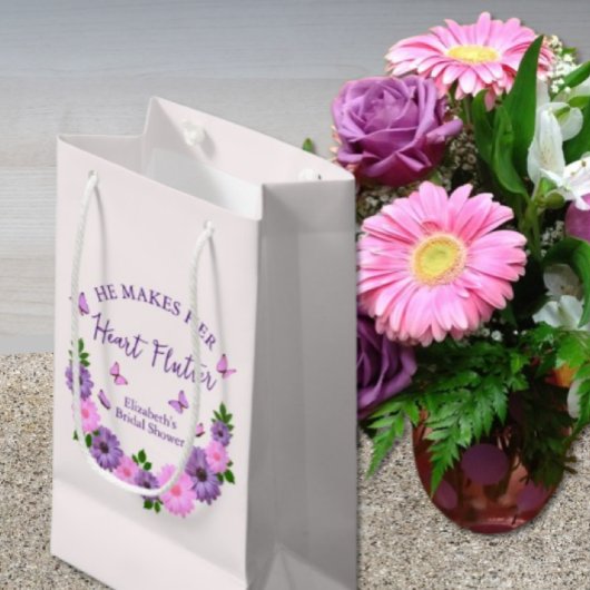 ハートをときめかせる彼女の蝶々 ブライダルシャワー スモールペーパーバッグ