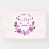 ハートをときめかせる彼女の蝶々 ブライダルシャワー 横断幕 (横)