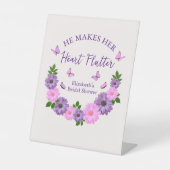 ハートをときめかせる花嫁の喜び バタフライブライダルシャワー 台座サイン (正面)