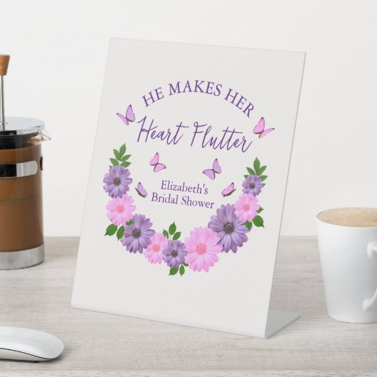 ハートをときめかせる花嫁の喜び バタフライブライダルシャワー 台座サイン (インサイチュ)