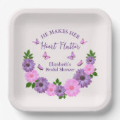 ハートをときめかせる花嫁の蝶々シャワー ペーパープレート (正面)
