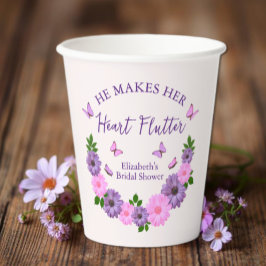 ハートをときめかせる花嫁の蝶々シャワー 紙コップ