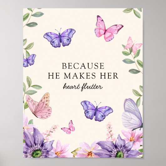 ハートをときめかせる野生の花のブライダルシャワー ポスター (正面)