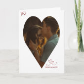 ハートをキャプチャするI Valentine's Dayフォトカード サンキューカード (正面)