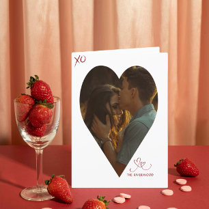 ハートをキャプチャするI Valentine's Dayフォトカード サンキューカード