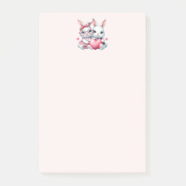 ハートをシェアするかわいいうさぎたち ポストイット