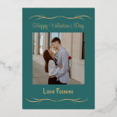ハートをテーマにしたバレンタインデー写真枠 箔シーズンカード (正面)
