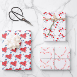 ハートをテーマにしたバレンタインデー大事な行事 ラッピングペーパーシート
