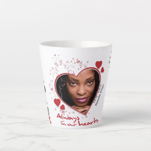 ハートをテーマにした記念碑 カフェラテマグ (正面)