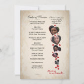 ハートをテーマカスタムにしたコラージュ葬儀プログラム 招待状 (裏面)