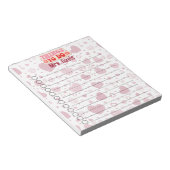 ハートをテーマパーソナライズされたにしたTo Doリスト ノートパッド (アングル)