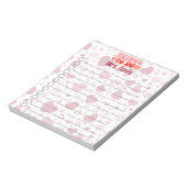 ハートをテーマパーソナライズされたにしたTo Doリスト ノートパッド (回転)