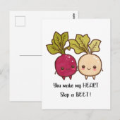 ハートをビートで飛ばすなんて、なんてバレンタインデーの素敵なジョークなの！ ポストカード (正面/裏面)