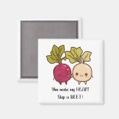 ハートをビートで飛ばすなんて、なんてバレンタインデーの素敵なジョークなの！ マグネット (正面/裏面)