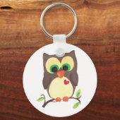 「ハートをフクロウに衣服する」キーチェーン キーホルダー (正面)
