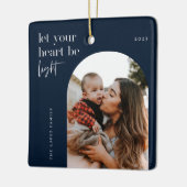 ハートをライトアーチ写真にする セラミックオーナメント (左)