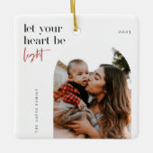 ハートをライトアーチ写真にする セラミックオーナメント (正面)