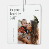 ハートをライトアーチ写真にする セラミックオーナメント (左)