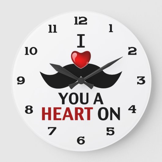 ハートを付ける ラージ壁時計 (正面)