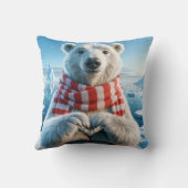 ハートを作るホッキョクグマの肉球 クッション (裏面)