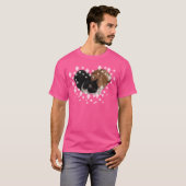 ハートを作る二匹の猫 Tシャツ (正面フル)