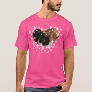 ハートを作る二匹の猫 Tシャツ