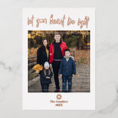 ハートを光の金ゴールド写真にする 箔シーズンカード (正面)