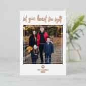 ハートを光の金ゴールド写真にする 箔シーズンカード (立ち正面)