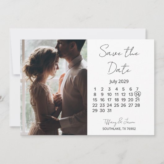 ハートを動かす 31 日カレンダー Save the Date セーブザデート (正面)