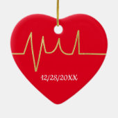 ハートを単語で移植カスタマイズ可能オーナメント セラミックオーナメント (裏面)