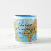 ハートを取れ、私は世界を克服した。 ツートーンマグカップ (中央)