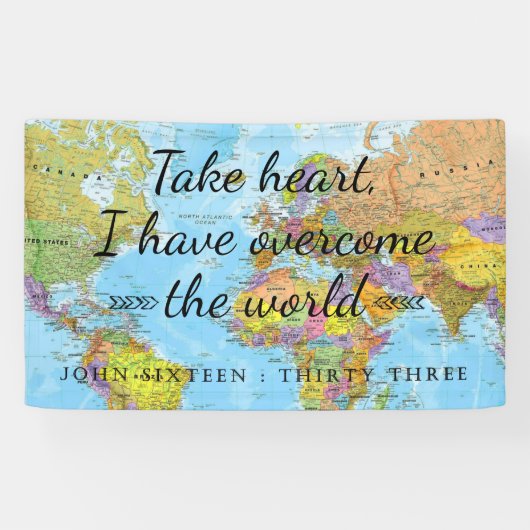 ハートを取れ、私は世界を克服した。 横断幕 (横)