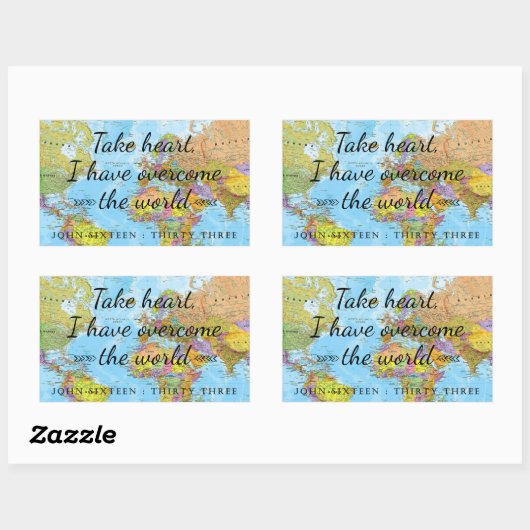 ハートを取れ、私は世界を克服した。 長方形シール (シート)