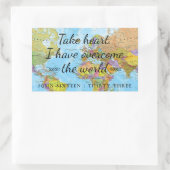 ハートを取れ、私は世界を克服した。 長方形シール (バッグ)