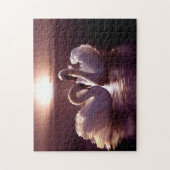 ハートを形作っている愛情のある白鳥 ジグソーパズル (縦)