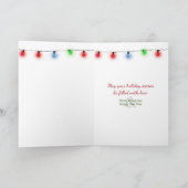 ハートを形成する手を持つクリスマスのホッキョクグマ カード (内部)