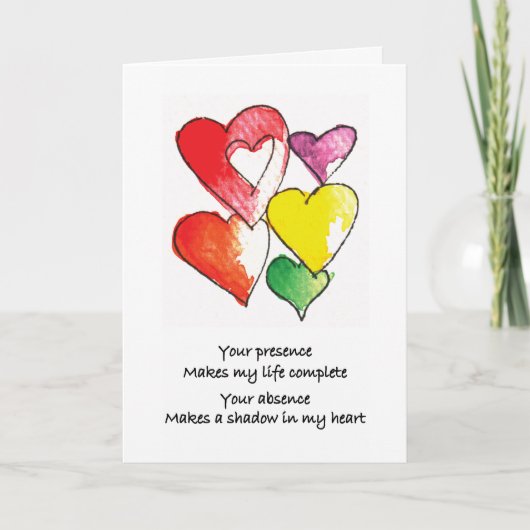 ハートを恋しく思います カード (正面)