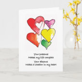 ハートを恋しく思います カード (黄色い花)