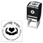 ハートを手に名前戻り先住所 セルフインキングスタンプ (インサイチュ)