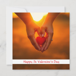 ハートを抱えた温かいボケ写真バレンタイン シーズンカード