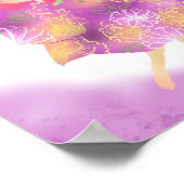 ハートを抱えた着物ドレスの女の子 ポスター (角)