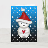 ハートを持ったかわいいクリスマスの北極熊 シーズンカード (正面)