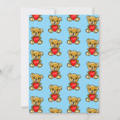 ハートを持って愛を伝えるかわいいテディベア – 愛らしい カード (正面)