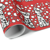 ハートを持つおもしろいな斑点を付けられた犬 ラッピングペーパー (ロールコーナー)