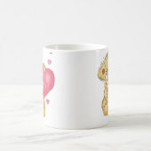 ハートを持つかわいいくま コーヒーマグカップ (中央)