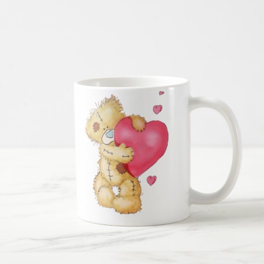 ハートを持つかわいいくま コーヒーマグカップ (右)