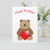 ハートを持つかわいいクマ カード (スタンド正面)